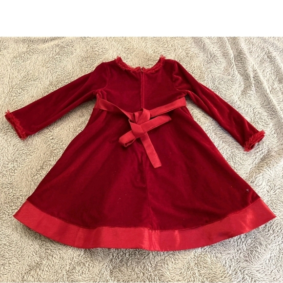 Sophie Rose Girls Dress Sz 3T Red Velevet Dress Christmas Belted - Picture 2 of 8